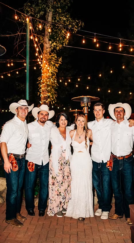 Kristin Billerbeck with her son-in-law Jacob, sons Trey, Jonah and Seth, and daughter Elle